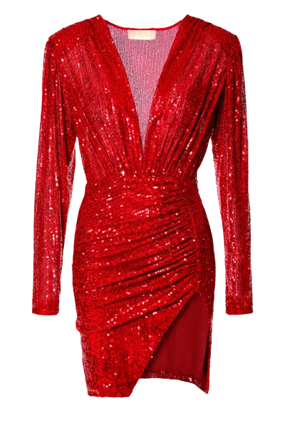 Aggi By Halewski Dress Lilou Brilliant Ruby In Red