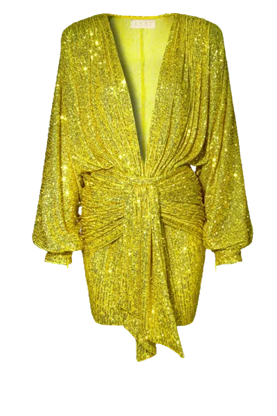 Aggi By Halewski Dress Kaia Bright Lime In Yellow