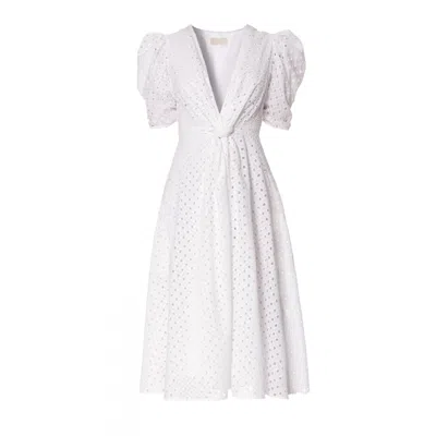 Aggi By Halewski Women's Alta Snow White Midi Lace Dress