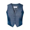 Aggi By Halewski Women's Blue Sylvia Navy Denim Suit Vest In Blue