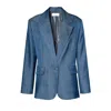 Aggi By Halewski Women's Blue Tatiana Navy Denim Oversized Blazer In Blue