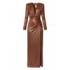 Aggi By Halewski Women's Brown Clarissa Cinnamon Pearl Maxi Dress In Brown