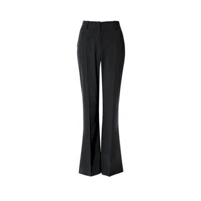 Aggi By Halewski Women's Camilla Neutral Black Flared Trousers -long