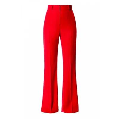 Aggi By Halewski Women's Camilla Red Flared Trousers