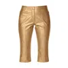 Aggi By Halewski Women's Capri Dakota Gold Knee Length Pants In Gold