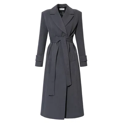 Aggi By Halewski Women's Cartney Baltic Grey Maxi Coat