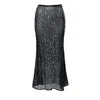 Aggi By Halewski Women's Eliza Black Sparkle Midi Sequin Slip Skirt In Black