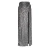 Aggi By Halewski Women's Elodia Silver Diamond Sequined Maxi Skirt In Silver