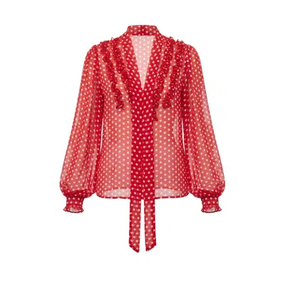 Aggi By Halewski Women's Freya Poppy Red Blouse