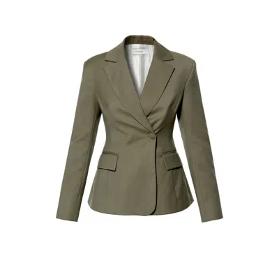 Aggi By Halewski Women's Green Irene Olive Tailored Single-breasted Blazer