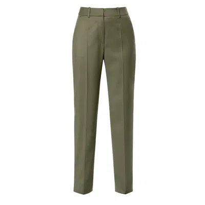 Aggi By Halewski Women's Green Ruta Olive High-waisted Straight-leg Trousers