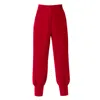 Aggi By Halewski Women's Jamie Ribbon Red Pants With Cuffs - Long In Red