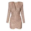 Aggi By Halewski Women's Jessica Gold Sparkle Mini Sequin Dress In Gold