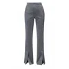 Aggi By Halewski Women's Jodie Grey Flash Flared Pants - Long In Grey