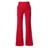 Aggi By Halewski Women's Leontine Ribbon Red Flared Trousers In Red