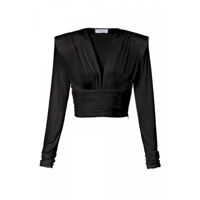 Aggi By Halewski Women's Lizzie Black Pearl Long Sleeve Top