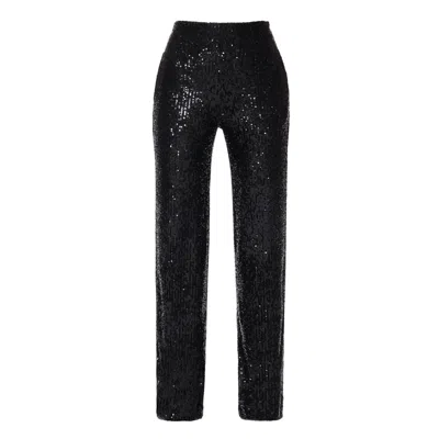 Aggi By Halewski Women's Luca Obsidian Black Sequin Pants - Long