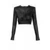 Aggi By Halewski Women's Meg Black Pearl Crop Top In Black