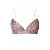 Aggi By Halewski Women's Neutrals Asha Dusty Sparkle Sequined Bralette Top