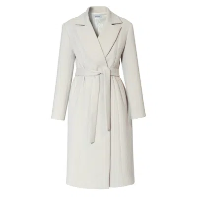 Aggi By Halewski Women's Neutrals Michelle Cold Ivory Midi Coat In White