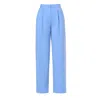 Aggi By Halewski Women's Omena Blue Long Wide Trousers With Slits In Blue