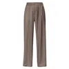 Aggi By Halewski Women's Ophelie Brown Melange High Waist Wide Suit Trousers In Brown