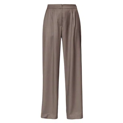 Aggi By Halewski Women's Ophelie Brown Melange Wide Suit Trousers