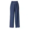 Aggi By Halewski Women's Ophelie Moonlight Blue Wide Suit Trousers In Blue