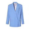 Aggi By Halewski Women's Petra Blue Oversized Double Breasted Blazer In Blue