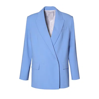 Aggi By Halewski Women's Petra Blue Oversized Double Breasted Blazer