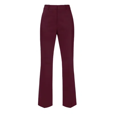 Aggi By Halewski Women's Purple Camilla Burgundy Wine High Waist Flared Trousers - Long