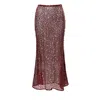 Aggi By Halewski Women's Purple Eliza Burgundy Sparkle Midi Sequin Slip Skirt In Purple