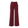 Aggi By Halewski Women's Purple Franzi Burgundy Wine Wide Leg Trousers In Purple
