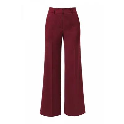 Aggi By Halewski Women's Purple Franzi Burgundy Wine Wide Leg Trousers