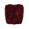 Aggi By Halewski Women's Purple Gaja Burgundy Sparkle Sleeveless Loose Sequin Top In Purple