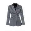Aggi By Halewski Women's Rachel Grey Flash Hourglass Shaped Sparkling Blazer In Grey