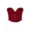 Aggi By Halewski Women's Red Lara Brilliant Ruby Sequin Corset In Red