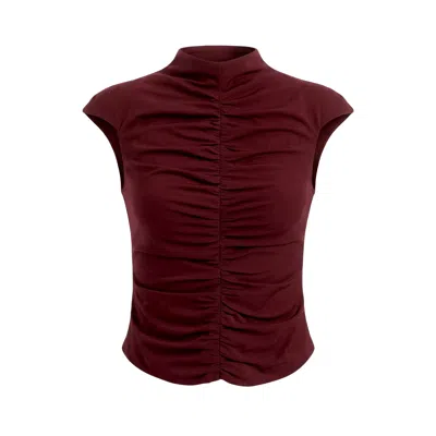 Aggi By Halewski Women's Red Rita Burgundy Blouse In Multi