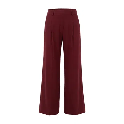 Aggi By Halewski Women's Red Stella Burgundy Trousers