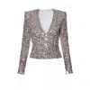 Aggi By Halewski Women's Ruby Silver Sparkle Long Sleeve Sequin Top In Silver