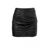 Aggi By Halewski Women's Ruth Black Creased Mini Vegan Leather Skirt