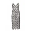 Aggi By Halewski Women's Silver Marilyn Magnetic Glow Maxi Retro Sequin Dress In Silver
