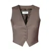 Aggi By Halewski Women's Sylvia Brown Melange Suit Vest In Brown