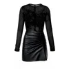 Aggi By Halewski Women's Tomira Black Mini Vegan Leather Party Dress In Black