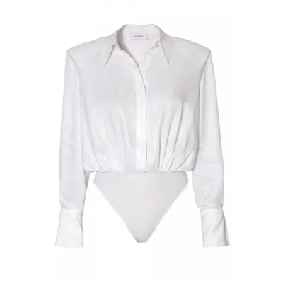 Aggi By Halewski Women's Vera Off White Long Sleeve Loose Shirt-body