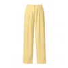 Aggi By Halewski Women's Yellow / Orange Omena Butter Yellow Long Wide Trouser With Slits In Yellow