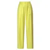 Aggi By Halewski Women's Yellow / Orange Ophelie Wild Lime Wide Suit Trousers In Yellow/orange