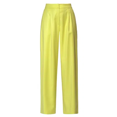 Aggi By Halewski Women's Yellow / Orange Ophelie Wild Lime Wide Suit Trousers In Yellow/orange