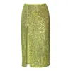 Aggi By Halewski Women's Yellow / Orange Zuza Lemon Sparkle Sequin Midi Skirt In Yellow/orange