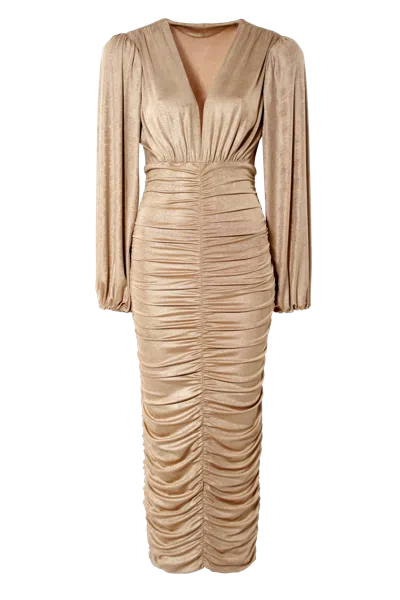 Aggi By Halewski Dress Gloria Gold In Neutral